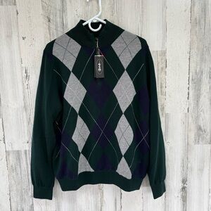 Fairway & Greene Baruffa 100% Merino Wool 1/4 Zip Windbreaker Sweater NWT